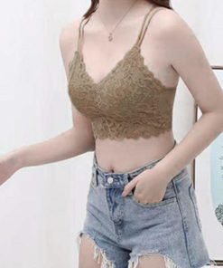 キャミソール | ナイトブラ チューブトップ ノンワイヤー カップ付き バッククロス ブラトップ 総レース レディース