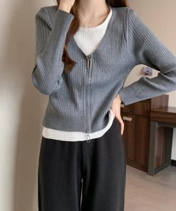 ニット・セーター | レイヤード風ニットトップス バイカラー