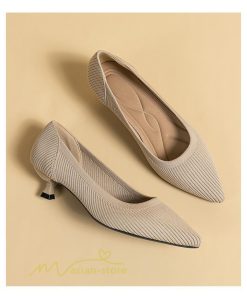 パンプス | ニット26.5cm 大きいサイズレディース 靴 9カラー リブニット 無地 柔らか 歩きやすい スリッポン 履きやすい 痛くない 走れる