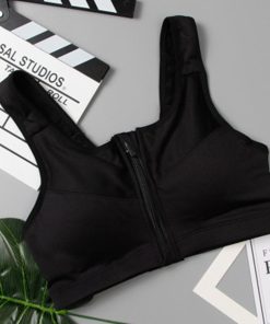 キャミソール | フロントファスナー スポーツブラ 黒