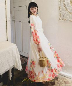 マキシ | ワンピース 長袖 夏 秋 レディース シフォン きれいめ ロング リゾート 体型カバー イベント デート 女子会 エスニック風 旅行 楽ちん 外出 ジャーニー