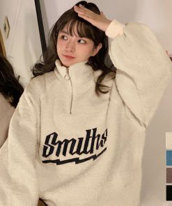 トップス | ボアトレーナー フロントジップ 韓国風