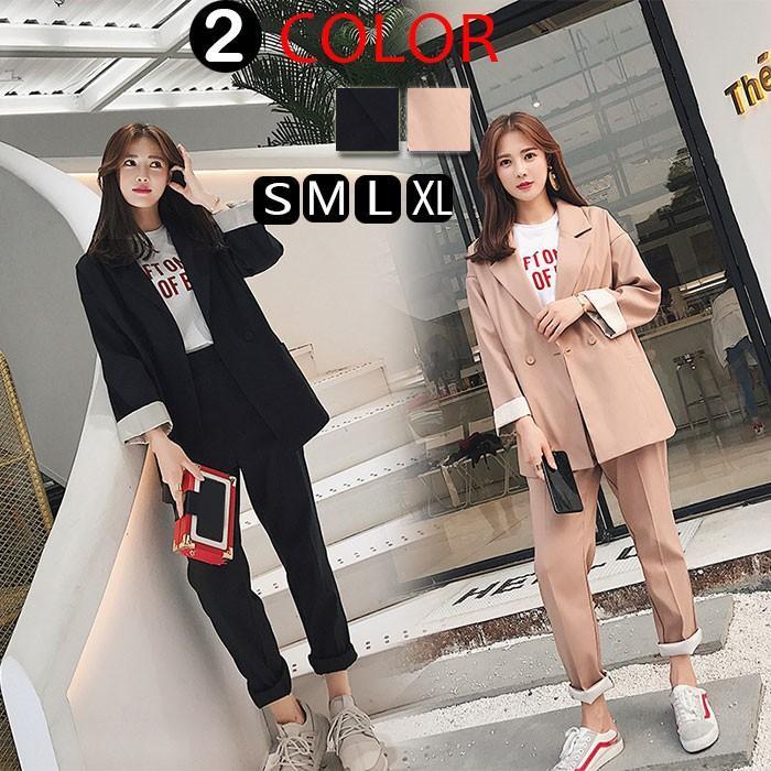 パンツスーツ | レディース 秋 春 テーラードジャケット カジュアルスーツ 30代40代 ゆったり 制服 OL フォーマル 事務服 オフィス