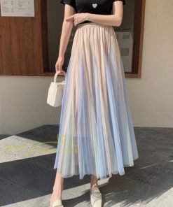 スカート | レディース チュール春夏 コーデ ウエストゴム ロングフレア着痩せ 通勤 配色 マキシ カジュアル 上品 20代30代40代50代