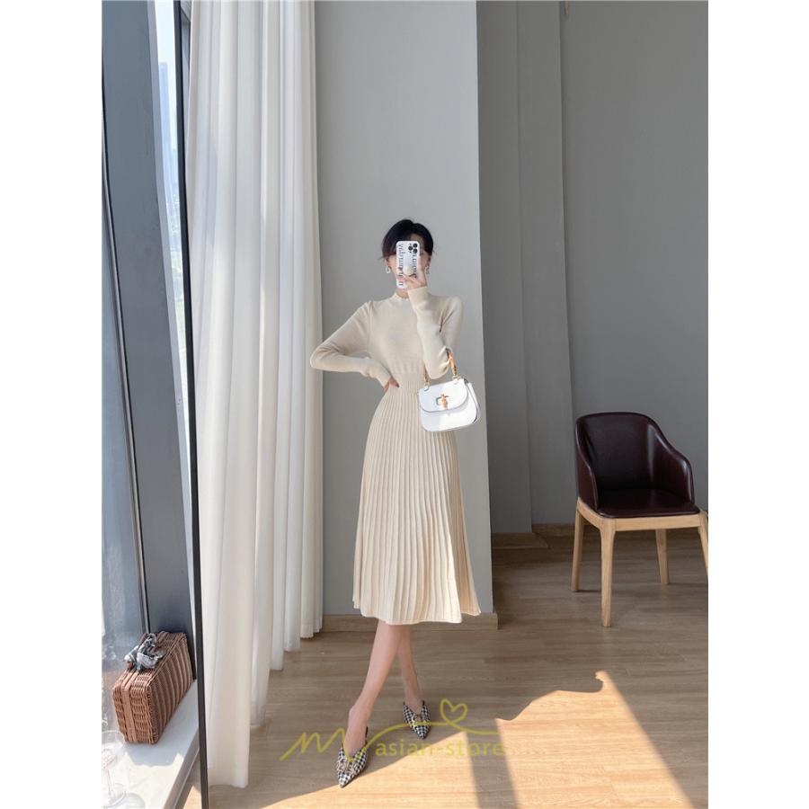 ニットワンピース | ワンピース 秋 秋服 レディース ニット ロングワンピース ロング 長袖 冬 冬服 可愛い フェミニン 20代30代40代50代 上品 送料無料 エレガント 高級感