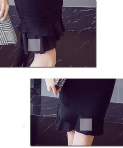 スカート | タイトマーメイドハイウエスト セクシーヒップアップ 膝丈無地 黒 オフィス 30代40代 50代 フォーマル