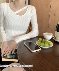 ニット・セーター | カットソー ニット レディース リブニット 長袖 秋冬 春 トップス スリム ストレッチ インナー 無地 通学通勤 着痩せ プルオーバー 長袖カットソー 長袖ニット