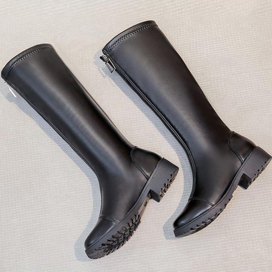 ニーハイブーツ | 裏起毛 ジョッキーブーツ レディース 冬