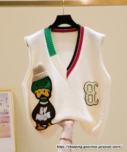 ベスト | ニットレディース トップス Vネック タンクトップ ノースリーブ 袖なし インナー ニット レイヤード風 20代30代 重ね着風 女ニット セーター