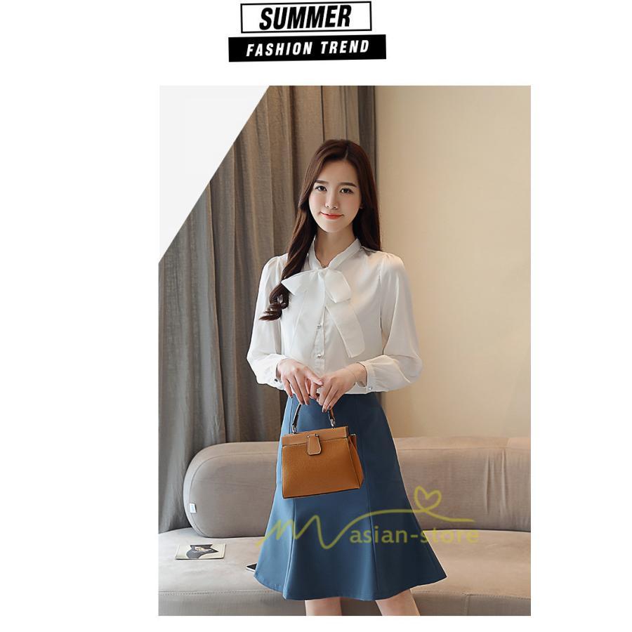 在庫ある | 短納期ブラウスレディースシャツ シフォンブラウス ビジネスカジュアルシャツトップス オフィスブラウス フォーマルシャツ 薄手 春夏衣装 リボン 通学通勤