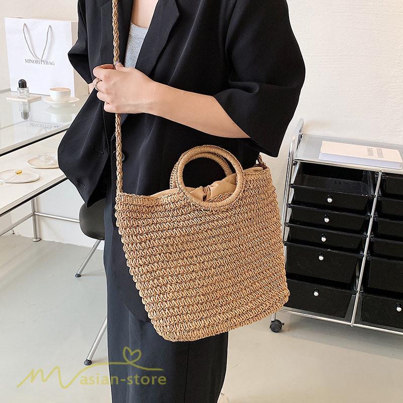 女性用バッグ | レディース バッグ かごバッグ ショルダーバッグ ストローバッグ 編み 小物 シンプル 軽量 大人 軽い 旅行 オシャレ 40代 可愛い 50代 30代