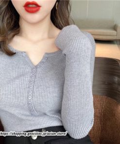 ニット・セーター | カットソー ニット レディース リブニット 長袖 秋冬 春 トップス スリム ストレッチ インナー 無地 着痩せ 長袖ニット 長袖カットソー プルオーバー 通学通勤