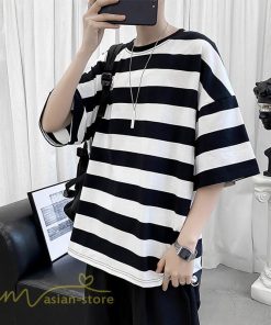Tシャツ | カットソー 半袖トップス メンズボーダー カジュアル クルーネック ゆったり 夏新作 夏服 シンプル おしゃれ 大きいサイズ 5分袖