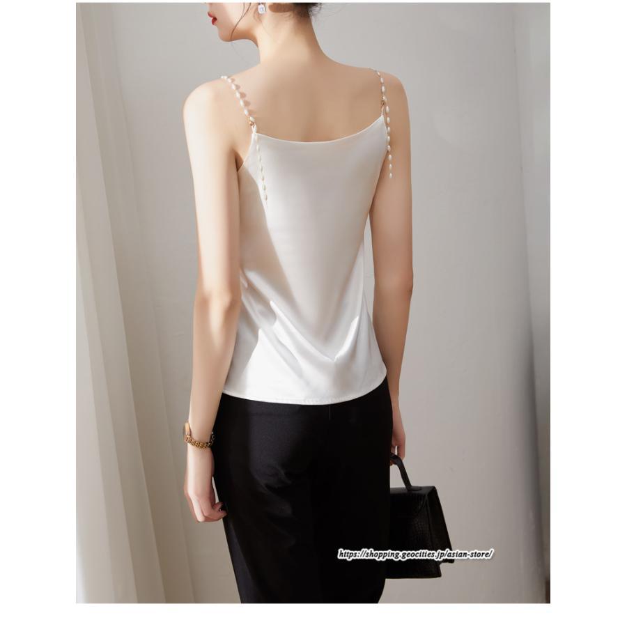 キャミソール タンクトップ | キャミソール サテン インナー レディース 重ね着 キャミ サテン生地 下着 肌着 ノースリーブ 光沢感のあるキャミソール 秋 滑らかな手触り 夏 トップス 春