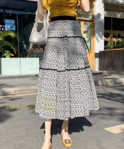 スカート | フレアロングレデイース リネンウエストゴム 綿麻混 マキシマキシ レトロ風 体型カバー リゾート 夏物