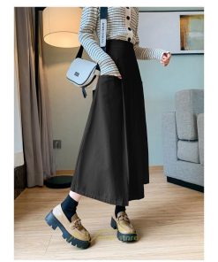 スカート | 綿秋 Aラインロングレディース 秋物 ボトムス 秋服 無地 体型カバー 30代通学通勤 おしゃれ感 大人 40代50代
