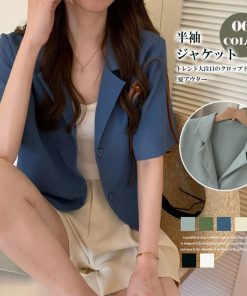 テーラードジャケット | ベーシッククロップド丈半袖ジャケット