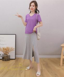 スカート | マタニティ スカートプリーツマタニティロング丈 ミモレ丈 裾口スリット 春 夏 マタニティウェア ウエスト調整 無地 産前産後 着痩せ 上品