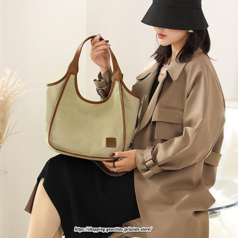 女性用バッグ | トートバッグ レディース 軽い キャンバス 帆布 肩掛け おしゃれ 大容量 軽量 通勤 通学 お出かけ カジュアル 9色展開 キレイめ 大学生