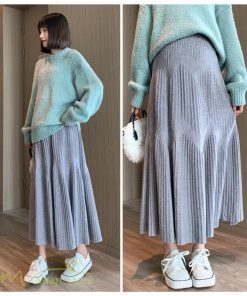 スカート | マタニティレディース 着痩せ リブニット 無地 マタニティウェア ウエスト調整 産前 産後 妊婦着 ハイウエスト 妊婦服 カジュアル Aライン