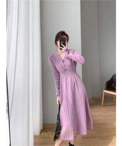 ニットワンピース | ワンピース 春 春服 レディース 長袖 ゆったり 秋 冬 ロング丈 可愛い 2022秋冬 暖か 通勤 おしゃれ デート 20代30代40代50代 女子会 同窓会