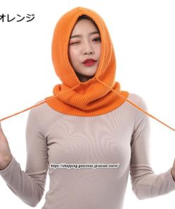 レディース | ニット帽子 ウール帽子 ウール混紡 フード ネックウォーマー ニットキャップ スキー帽子 耳カバー 男女兼用 冬 2022新作 あったか 防寒対策