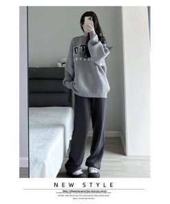 ワイドパンツ | スウェットパンツ レディース ロングパンツ 長ズボン ボトムス 綿 コットン ウエストゴム スウェット 部屋着 カジュアル 無地 ルームウエア 動きやすい シンプル