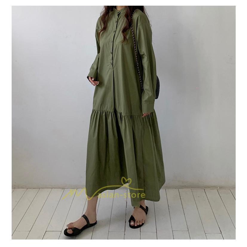 マキシ | シャツワンピース ワンピース 秋 春 レディース ロングワンピース 長袖 ロング丈 マキシ丈 体型カバー 無地 ゆったり 着痩せ 30代 40代 カジュアル 50代 夏物