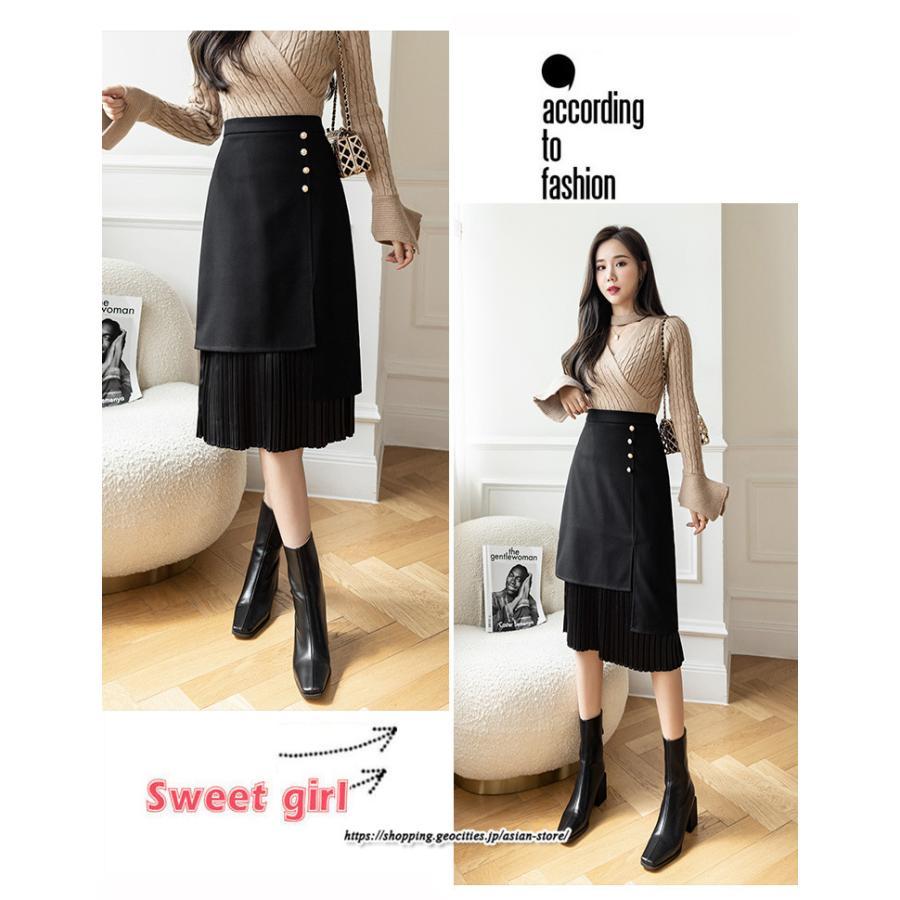 スカート | ロングプリーツカート Aライン 秋冬 レディース ボトムス 通勤 着痩せ キレイめ 20代30代40代50代 カジュアル 上品 ラシャ 大人気