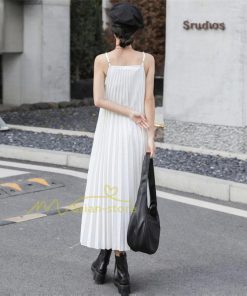 マキシ | プリーツワンピース ワンピース レディース マキシ丈 サロペット オールインワン キャミワンピース カジュアル 無地 20代30代40代 韓国ファッション 通勤通学