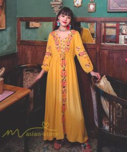 マキシ | ワンピース レディース 40代 春秋 キレイめ マキシ丈ワンピース 綿麻 リネンワンピ Vネック 刺繍 リボン付き アウター カジュアル 着痩せ ルームウェア デート