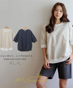 シャツ・ブラウス | ブラウス トップス ｔシャツ 半袖 体型カバー レディース シャツ 20代 30代 40代 ママ 50代 60代 大人 無地 ファッション 夏服 新作 2022 綿麻 ゆったり 丸首