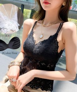 キャミソール | 総レースVネック カップ入り