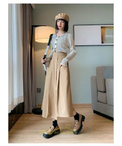 スカート | 綿秋 Aラインロングレディース 秋物 ボトムス 秋服 無地 体型カバー 30代通学通勤 おしゃれ感 大人 40代50代