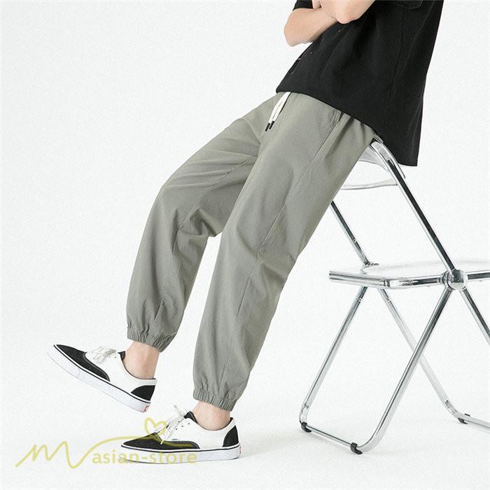 チノパン | テーパードパンツ 涼しい 薄手 アンクルパンツ メンズ テーパード ロングパンツ 無地 着痩せ サマーパンツ 夏 30代 ウエストゴム 新作 カジュアルパンツ 20代