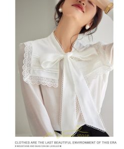 シャツ・ブラウス | ブラウス レディース 長袖 50代 白 シャツ ゆったり トップス きれいめ フォーマル 上品 フェミニン 高品質 20代 40代 OL 蝶結び お出かけ 30代 通勤