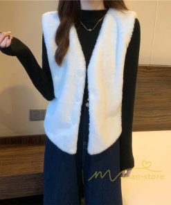 ベスト | ファーレディース 秋冬 ショート丈 アウター ジレ 羽織り 前開き ボタン カーディガン 袖なし 送料無料 コーデ フェイクファー ノーカラー