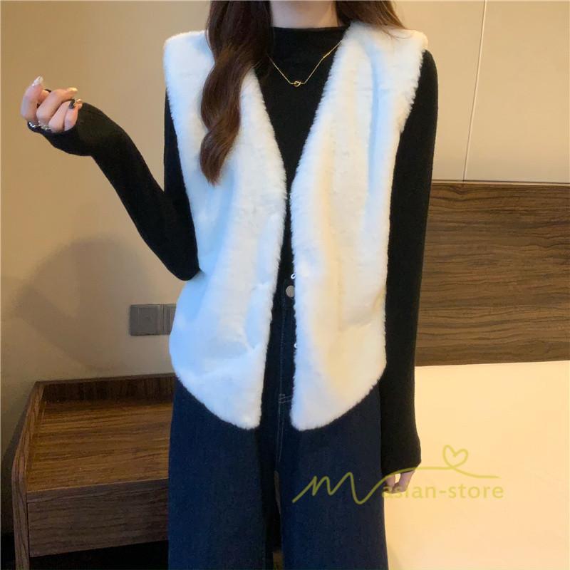 ベスト | ファーレディース 秋冬 ショート丈 アウター ジレ 羽織り 前開き ボタン カーディガン 袖なし 送料無料 コーデ フェイクファー ノーカラー