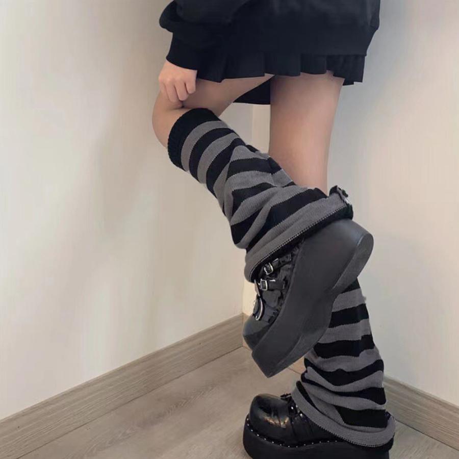 その他小物 | ボーダー柄 ニットレッグウォーマー 美脚