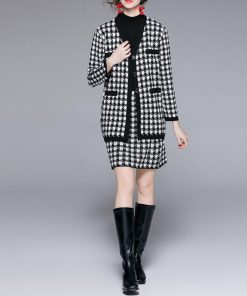 セットアップ | 千鳥柄 ニットレディース