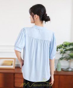 シャツ・ブラウス | ブラウス 半袖 レディース シャツ おしゃれ トップス レトロ オフィス 通勤 夏コーデ シンプル Vネック 上品 華奢見え 20代30代40代 着痩せ エレガント