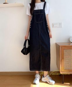 オーバーオール サロペット | レディース レディス ボトムス ジャンバースカート サロペット ロング丈 無地 20代30代40代 ワンピース デニムワンピース 体型カバー 2021 ゆったり ロング