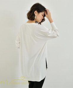 ｔシャツ・カットソー | Tシャツ 長袖 無地 着痩せ カットソー 長袖Tシャツ 無地 丸首 カジュアル 40代 50代 着回し 秋コーデ ゆったり 30代 フリーサイズ 20代 シンプル トップス