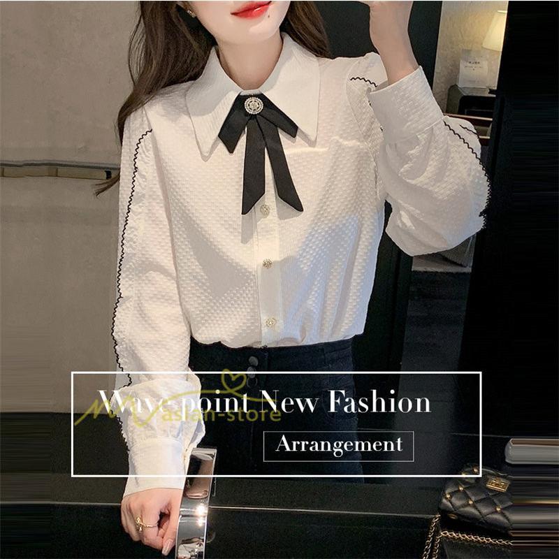 シャツ・ブラウス | スカーフタイシャツ トップス シャツ シャツ ブラウス レディース カジュアル フェミニン 春 秋 冬 きれいめ 着痩せ 韓国ファッション 20代30代40代 夏物 上品