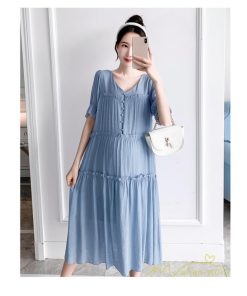 ワンピース | マタニティ ママ服 シフォン マキシレディース 産前 産後 マタニティ服 薄手 無地 マタニティウェア キレイめ お出かけ