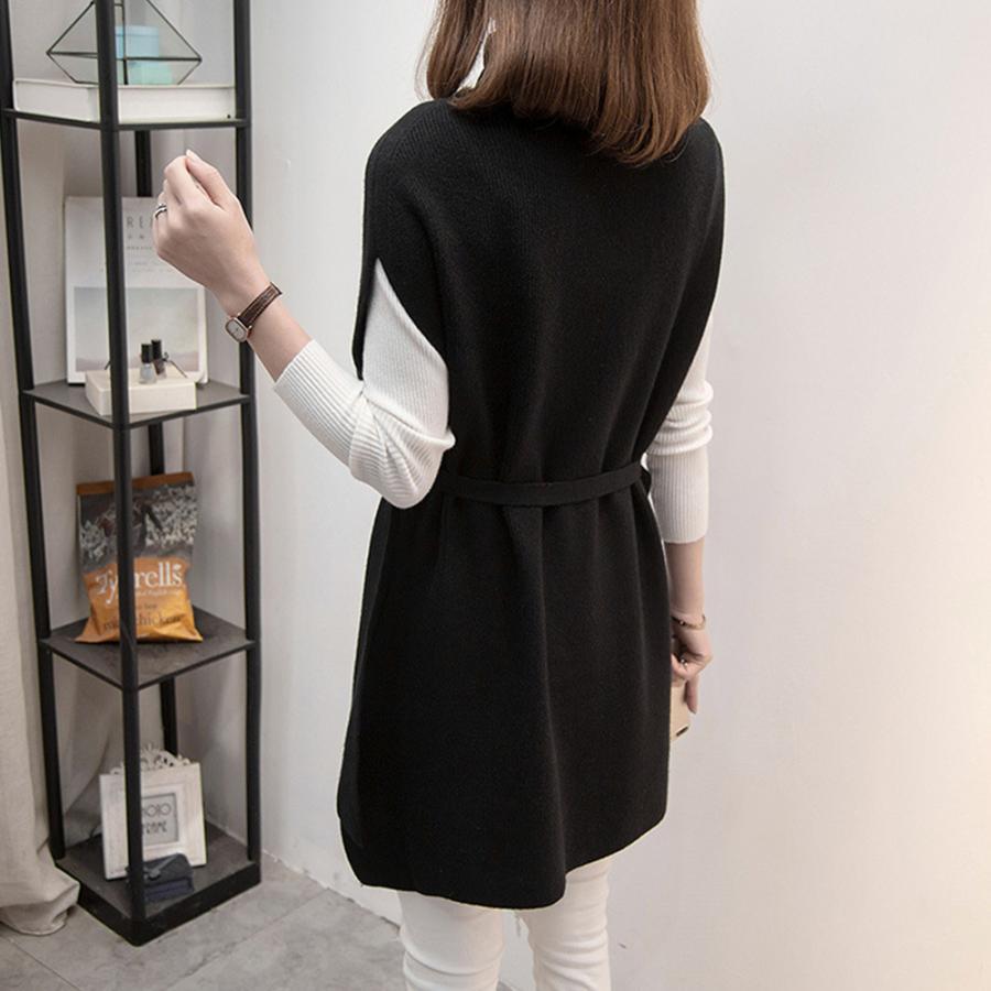 ニット・セーター | ノースリーブ ニットチュニック 韓国風