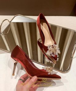 パンプス | 結婚式 ブライダルシューズ パーティーシューズ ハイヒール 赤 痛くない 大きいサイズ 小さいサイズ おしゃれ 疲れない レッド 美脚 ポインテッドトゥ