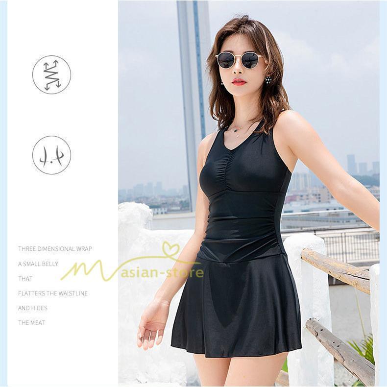 水着 | レディース ワンピース 20代 30代 40代 体型カバー ぽっちゃり 露出控えめ バッククロス 黒 セクシー リゾート 体型カバー 着痩せ 温泉水着 カジュアル