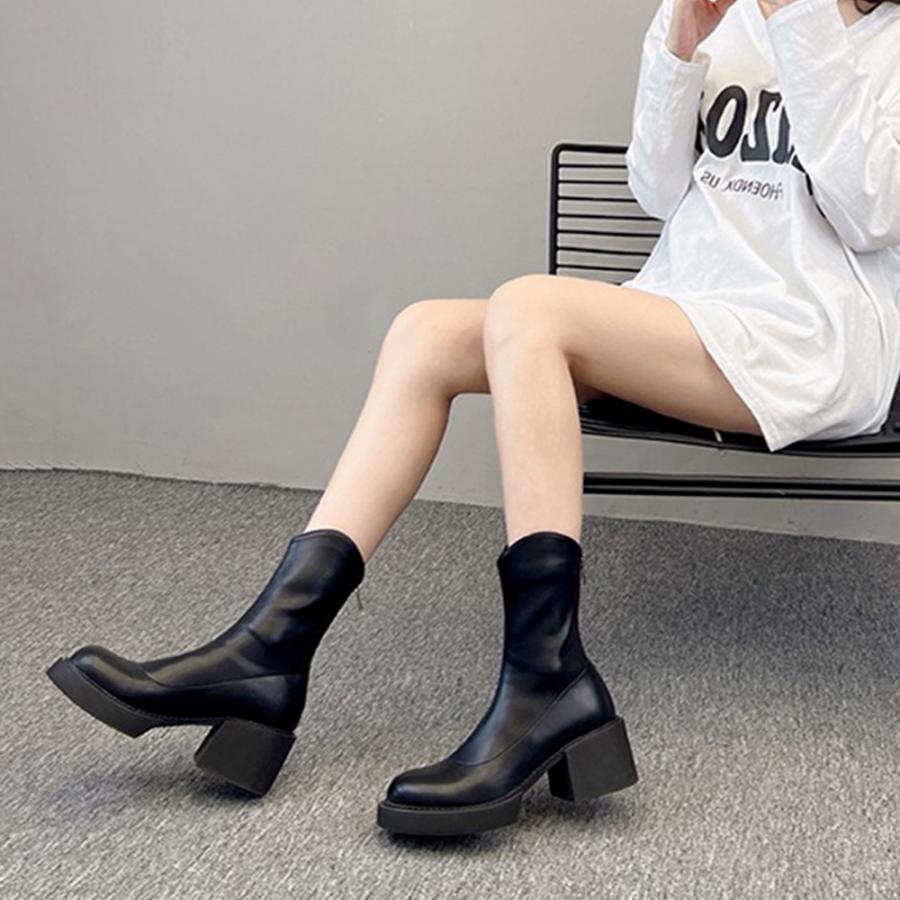 ショートブーツ | Vカット レディース厚底