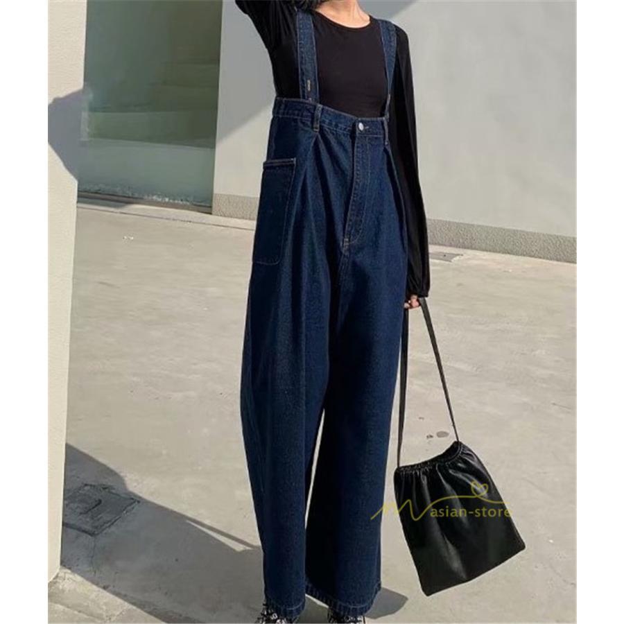 オーバーオール サロペット | オーバーオール レディース デニムサロペット サロペットパンツ 秋服 ボトムス オールインワン ゆったり 通勤通学 ガウチョパンツ ワイドパンツ サロペット